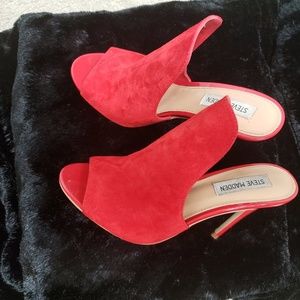 Red Suede Mules